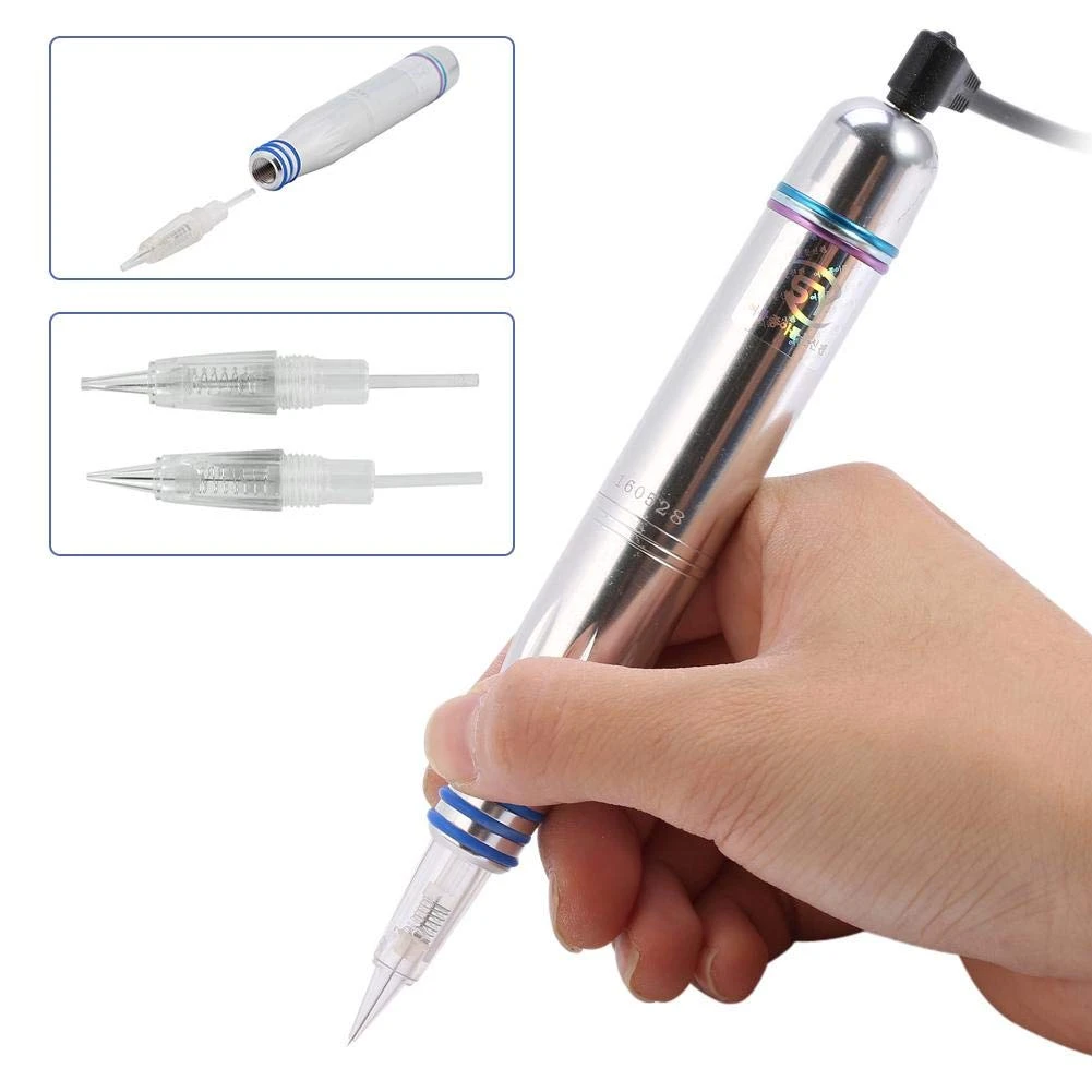 LCD Display Electric Tattoo Eyebrow Lip Eye liner MTS Pen Beauty Makeup Device With Accessory Heads Tool